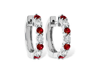 B055-93840: EARRINGS .64 RUBY 1.05 TGW