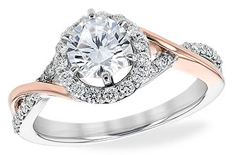 B244-16568: LDS SEMI DIA RG .31 TW (WG RG/ROSE TRIM)