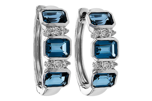 B329-56613: EARRINGS 1.37 TW LONDON BLUE TOPAZ 1.48 TGW