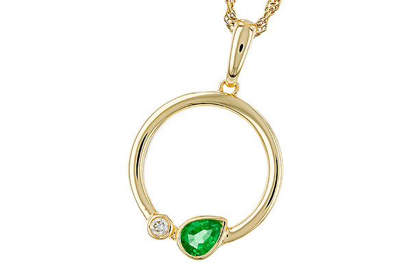 C329-56613: NECKLACE .20 EMERALD .22 TGW