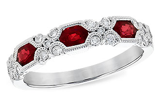 L327-76558: LDS WED RG .74 RUBY 1.00 TGW (4x3MM RUBY)