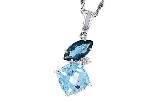 M329-58367: NECKLACE 2.37 TW BLUE TOPAZ 2.40 TGW